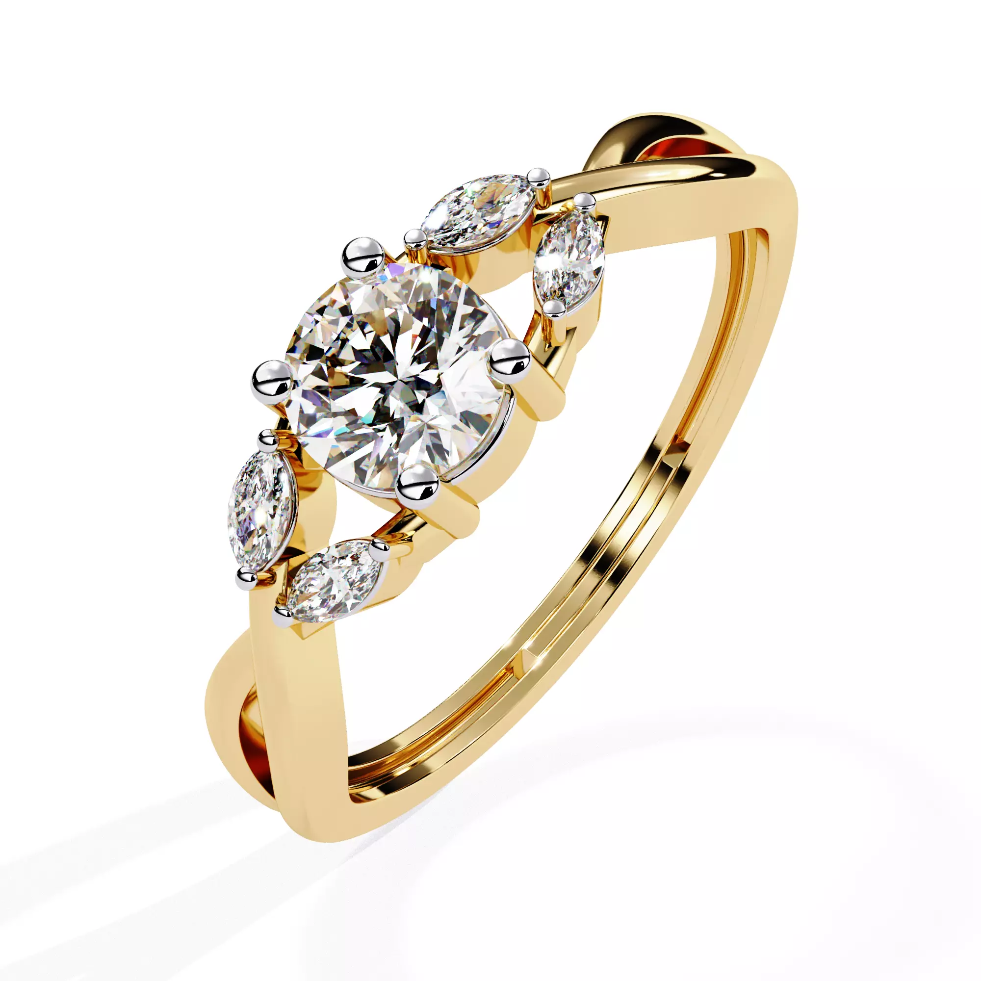 Elegant Diamond Ring Jewelry STL Model 3D print model