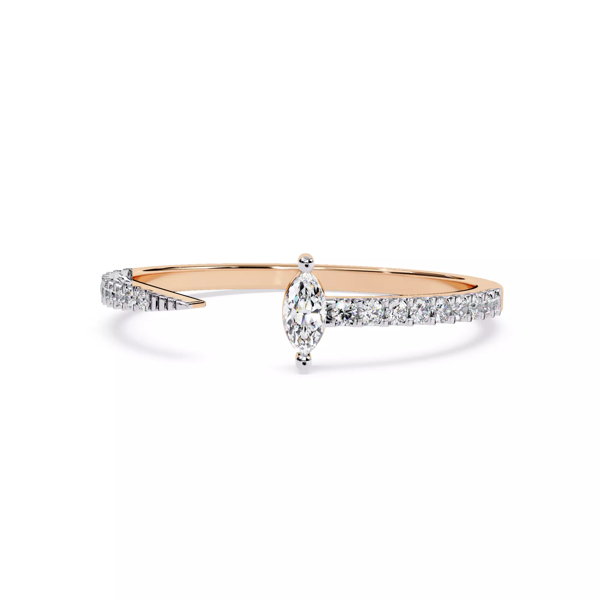 Marquise Cut Moissainite Engagement Ring For Her 3D print model