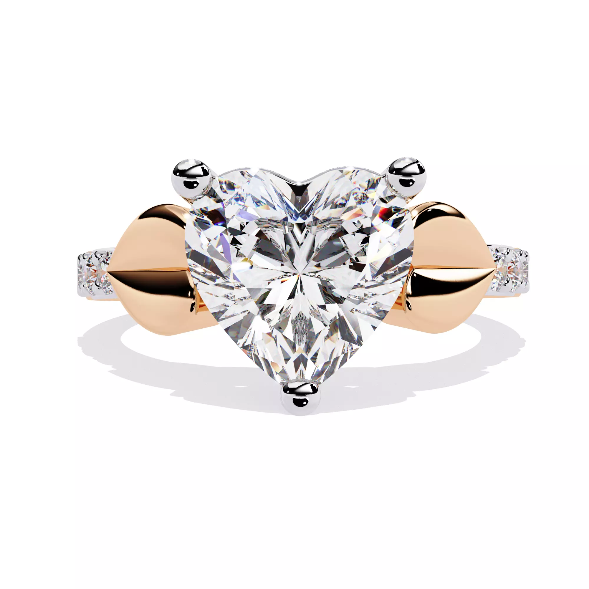 Solitaire Heart Cut Moissantie Engagement Ring 3D print model