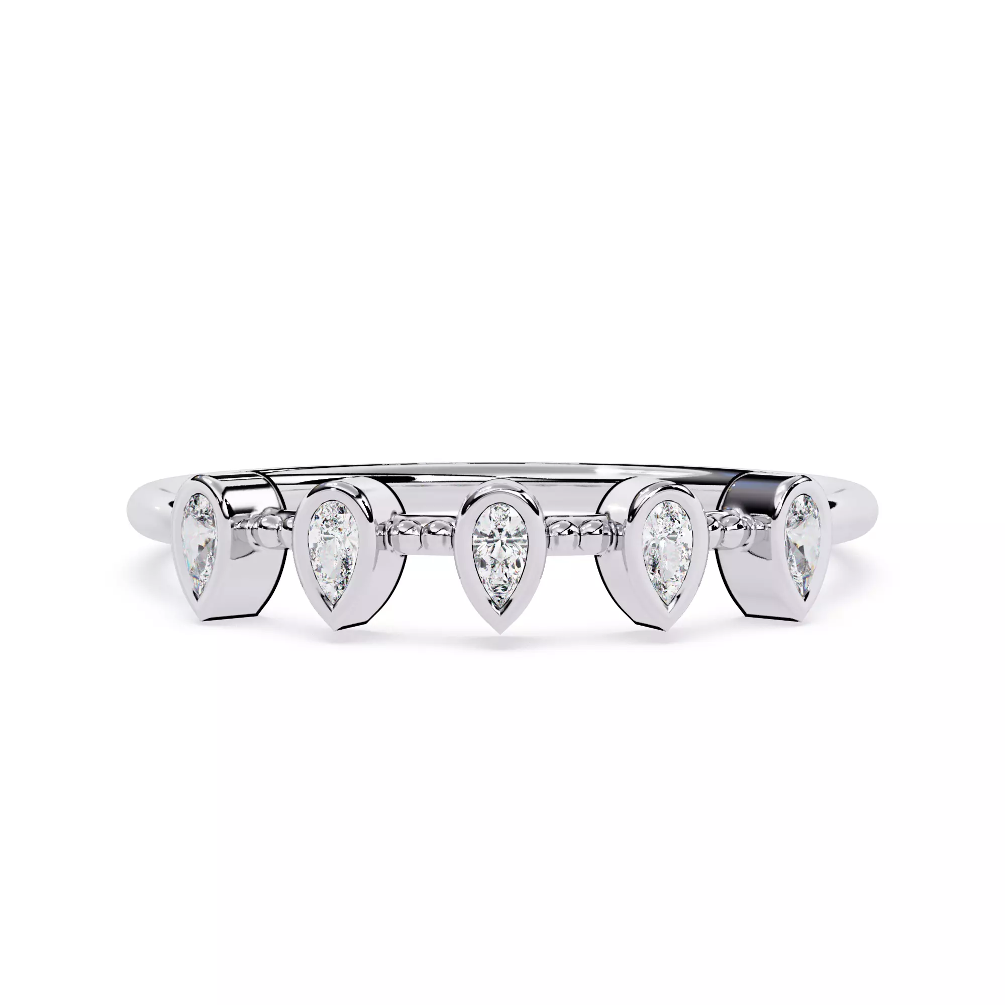 Pear Bezel Diamond Ring For Her 3D print model