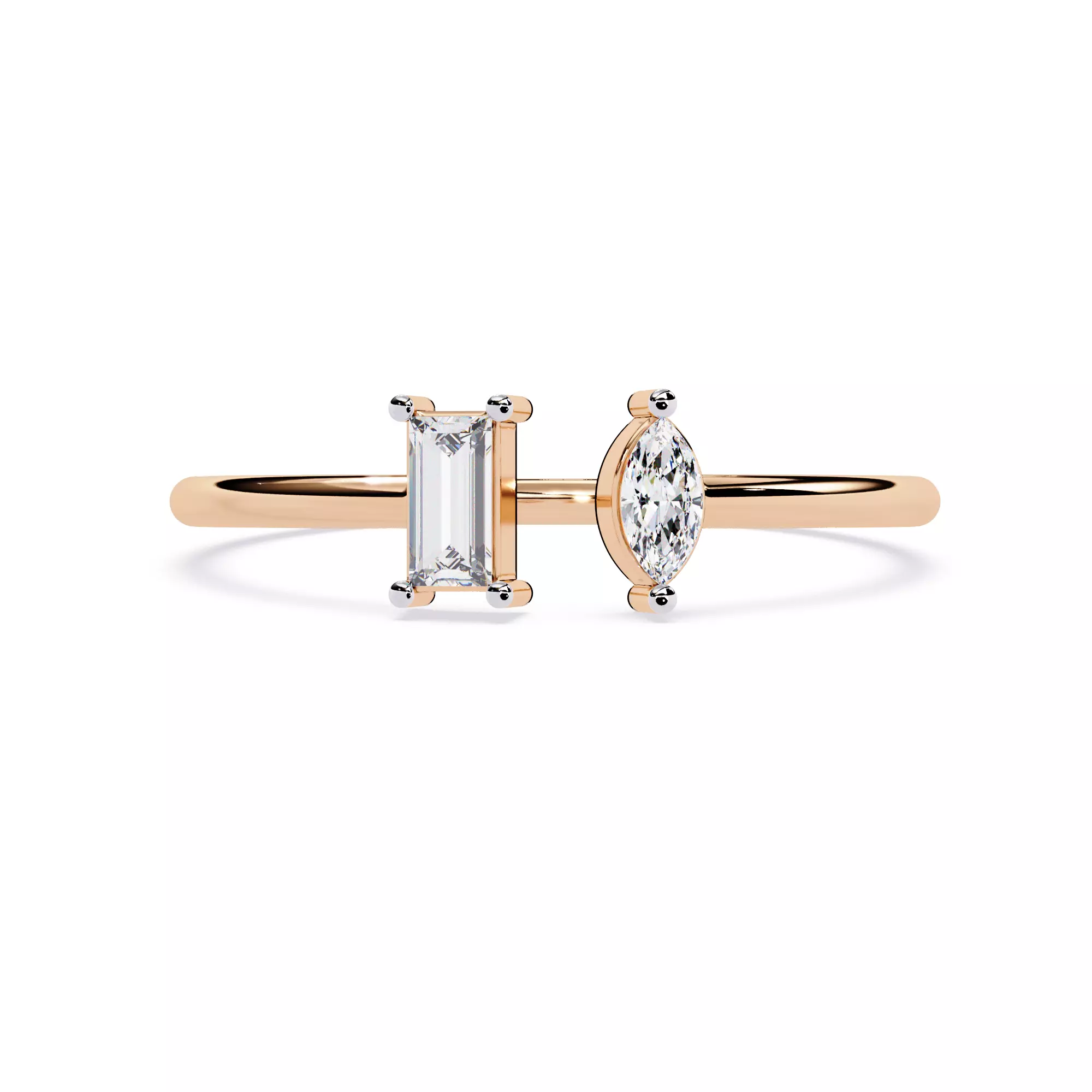 Modern Flat Wedding Band Jewelry CAD Design 3D print model