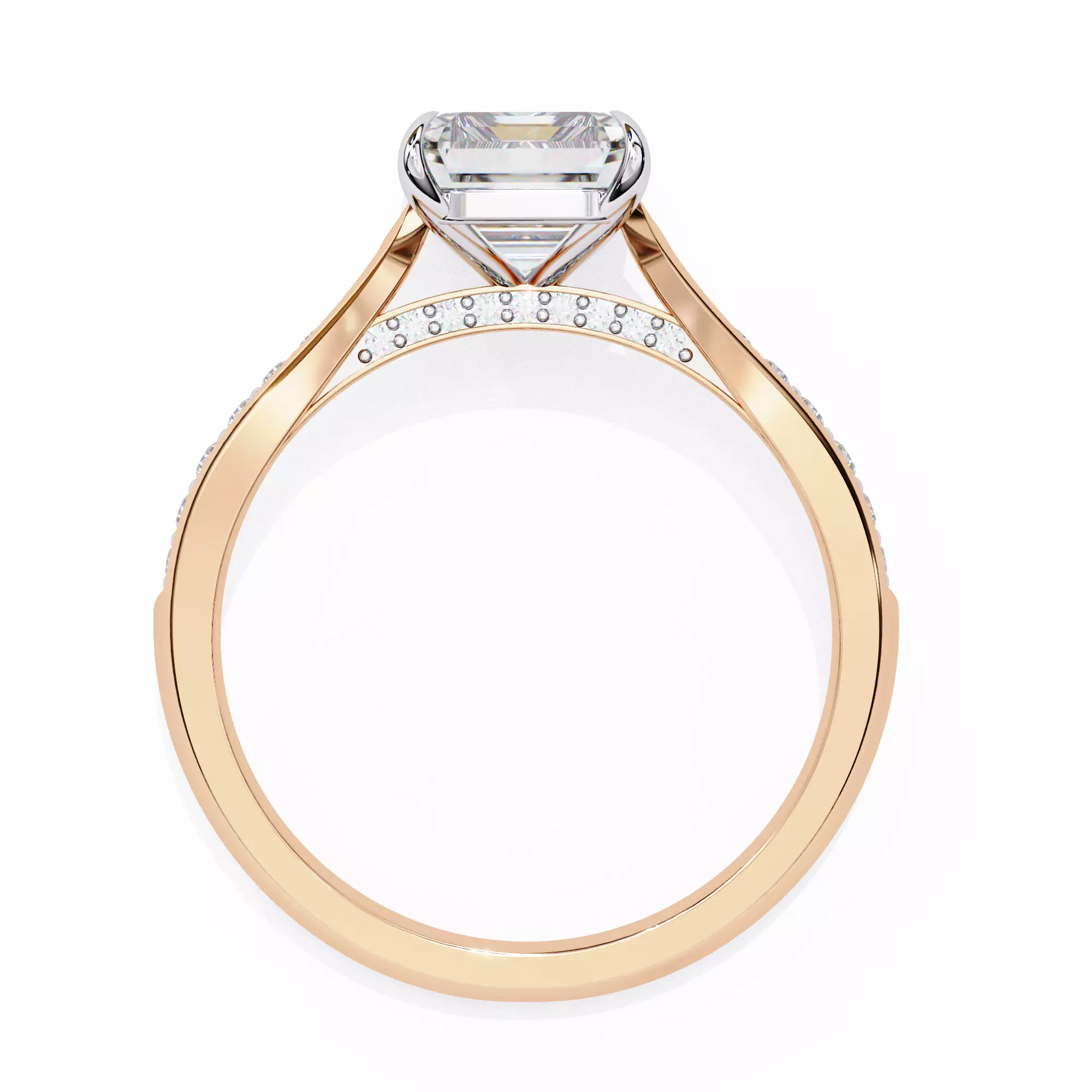 Luxury Split Shank Engagement Ring STL 3D print model