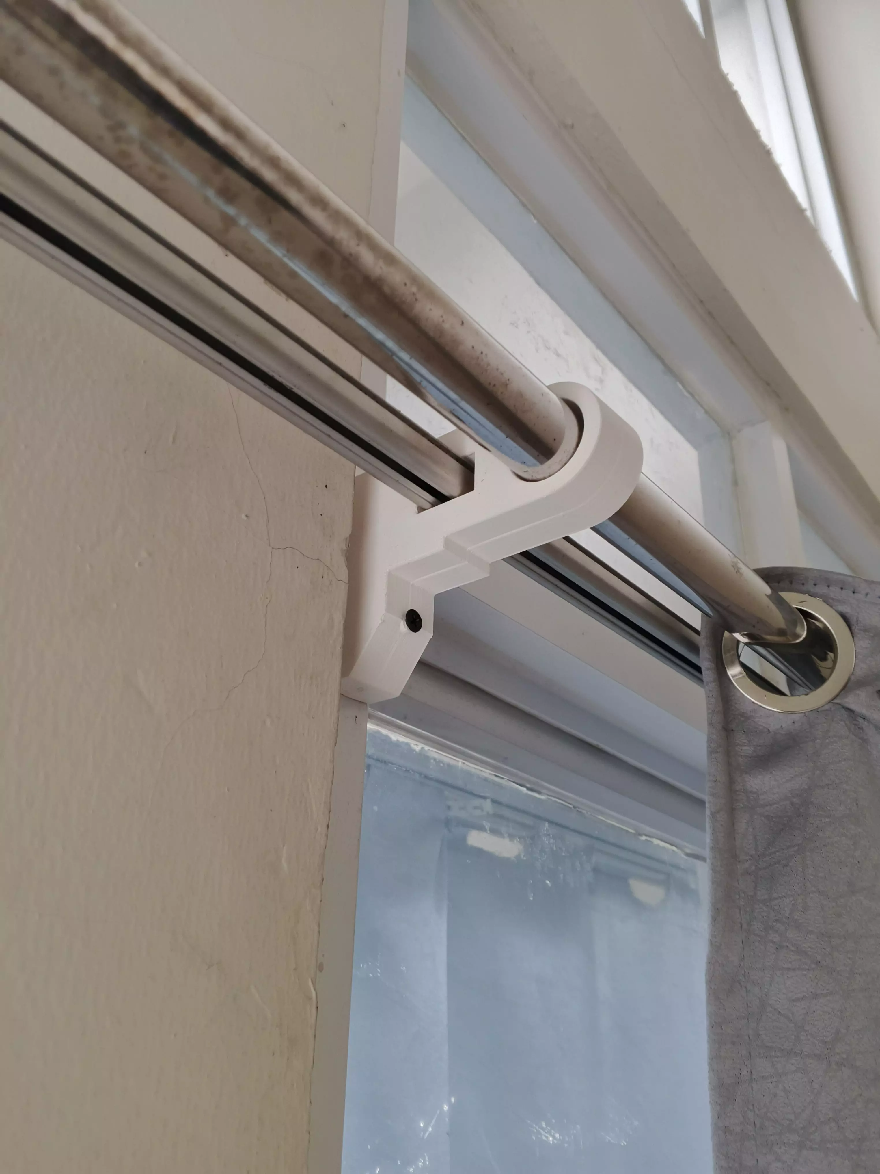 Frame Mount Curtain Rod Bracket 1 inch Pipe and Vitrase Rail 3D print model