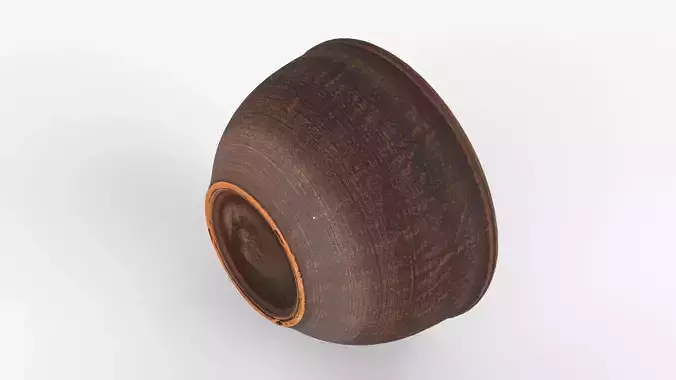 Photorealistic 3D scan of Clay Bowl with Dried rose hip Low-poly 3D model 3