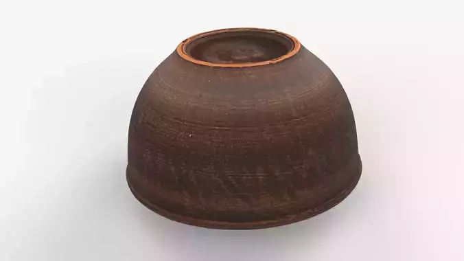 Photorealistic 3D scan of Clay Bowl with Dried rose hip Low-poly 3D model 7