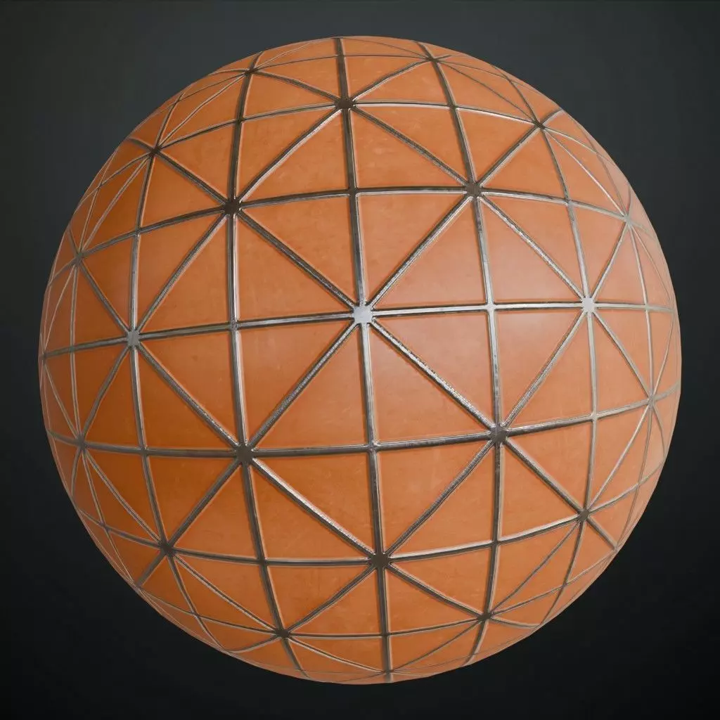 Orange Sci-Fi Wall PBR Seamless Texture