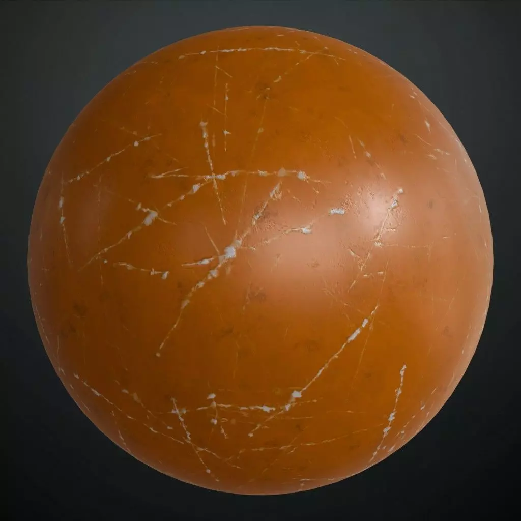 Orange Metal Scratched Paint PBR Seamless Texture