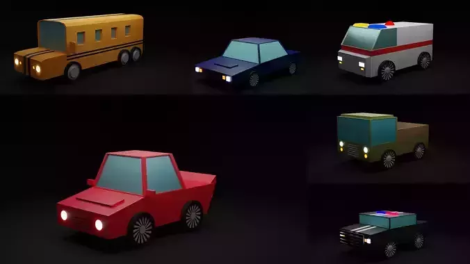 low poly cars free VR / AR / low-poly 3D model | CGTrader
