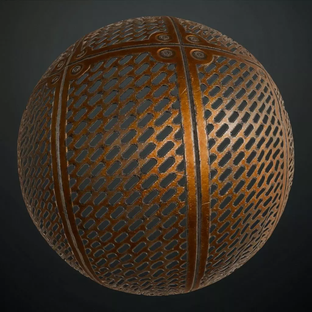 Orange Metal Plate Transparent PBR Seamless Texture