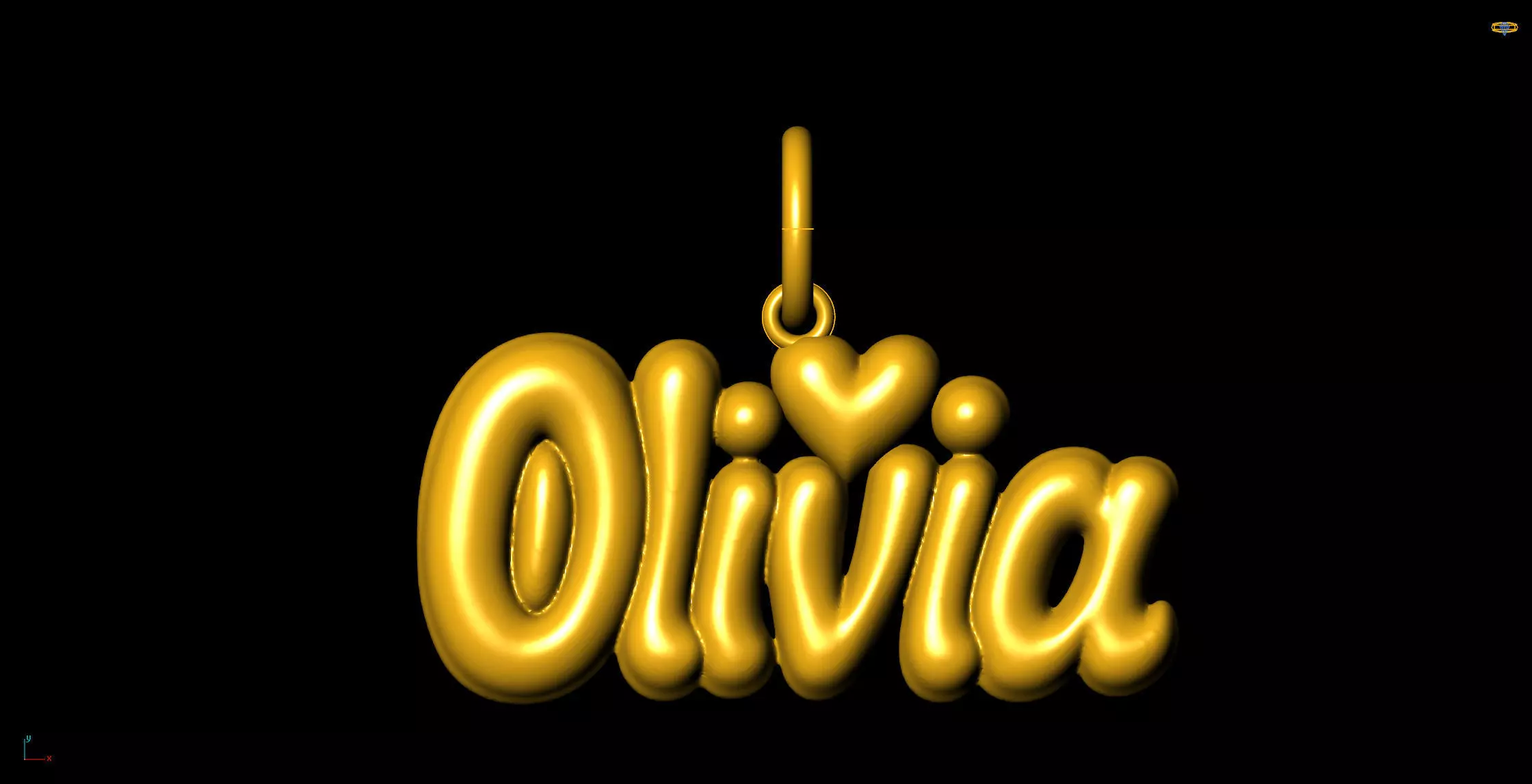 Olivia Bubble font pendant charms - one inch pendant Free 3D print model