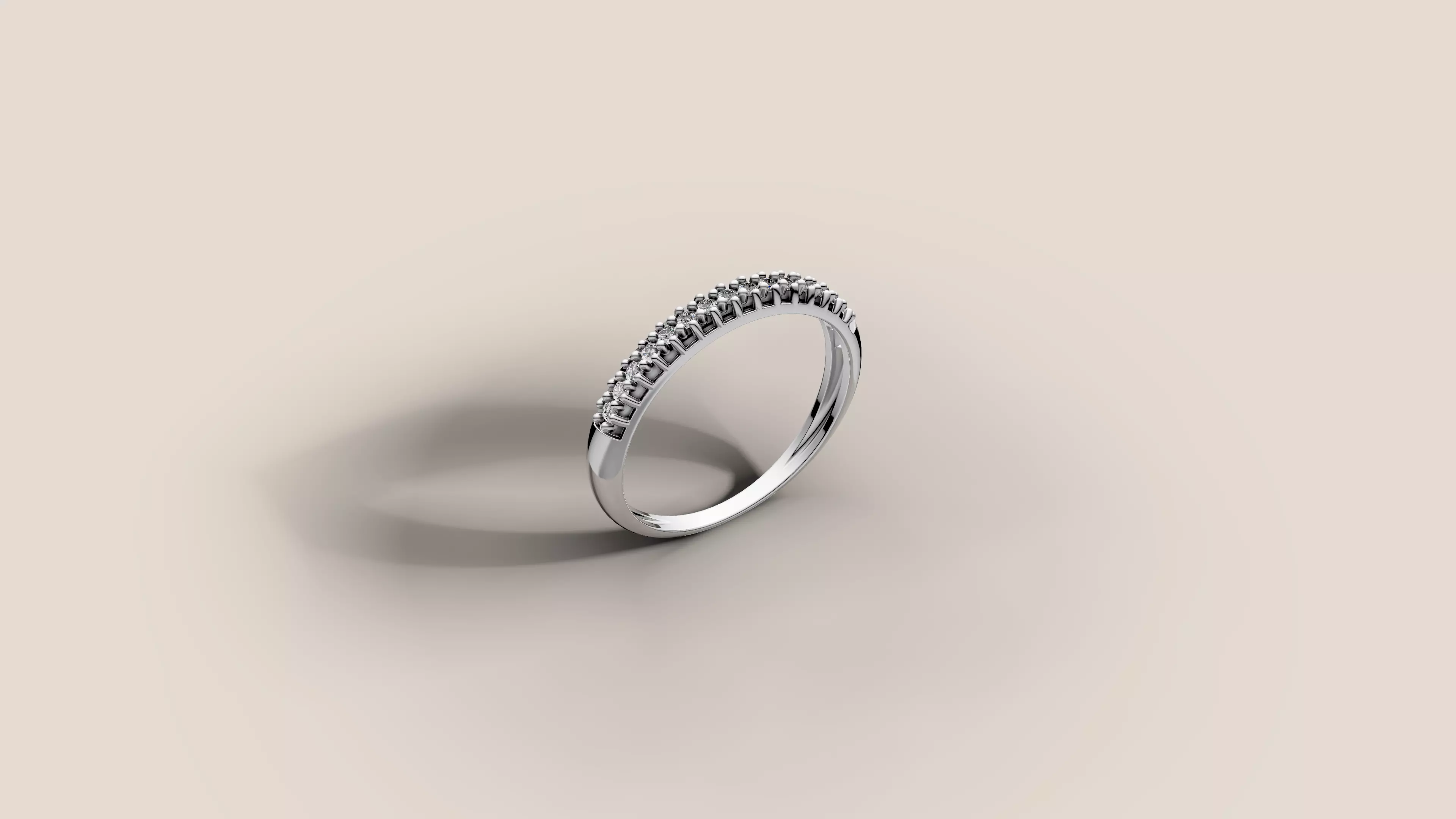 Half Eternity Pave Ring 3D print model