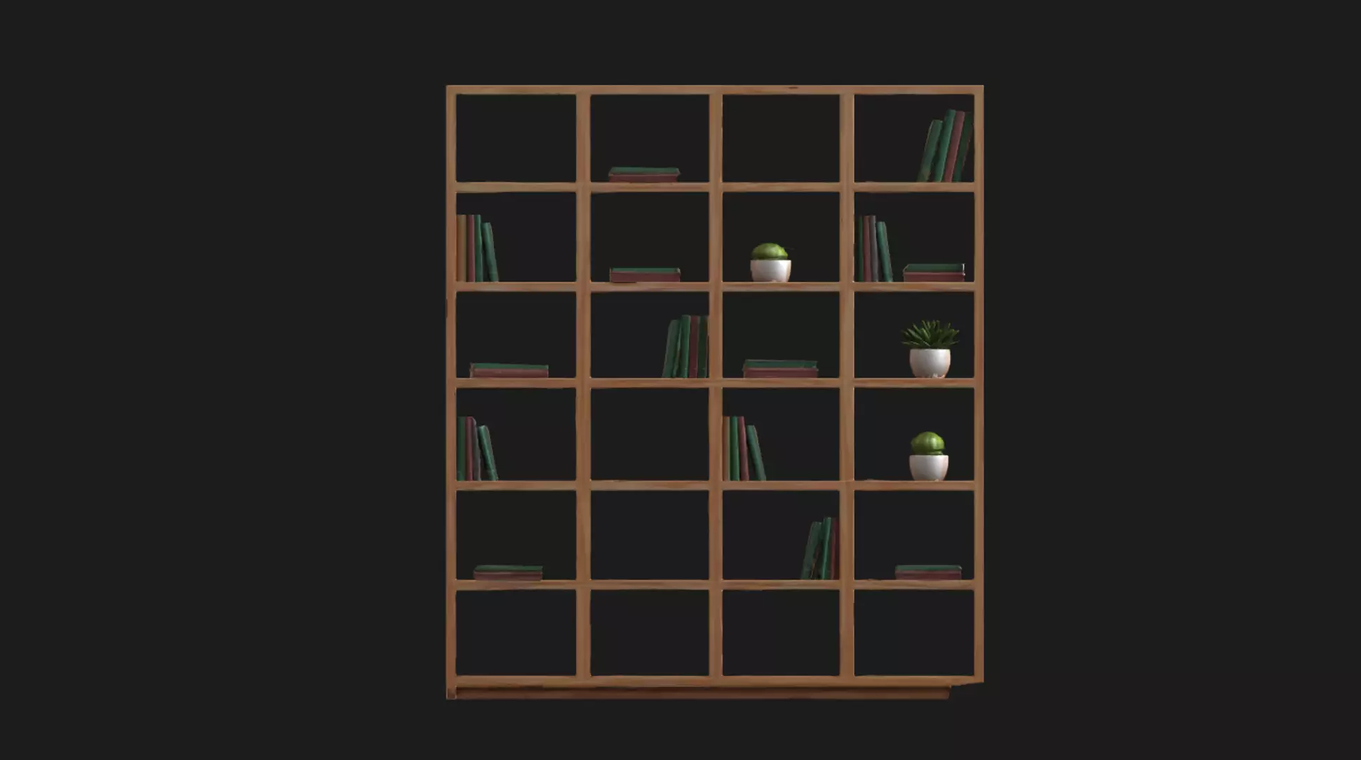 Modern Grid Wooden Bookshelf 3D model