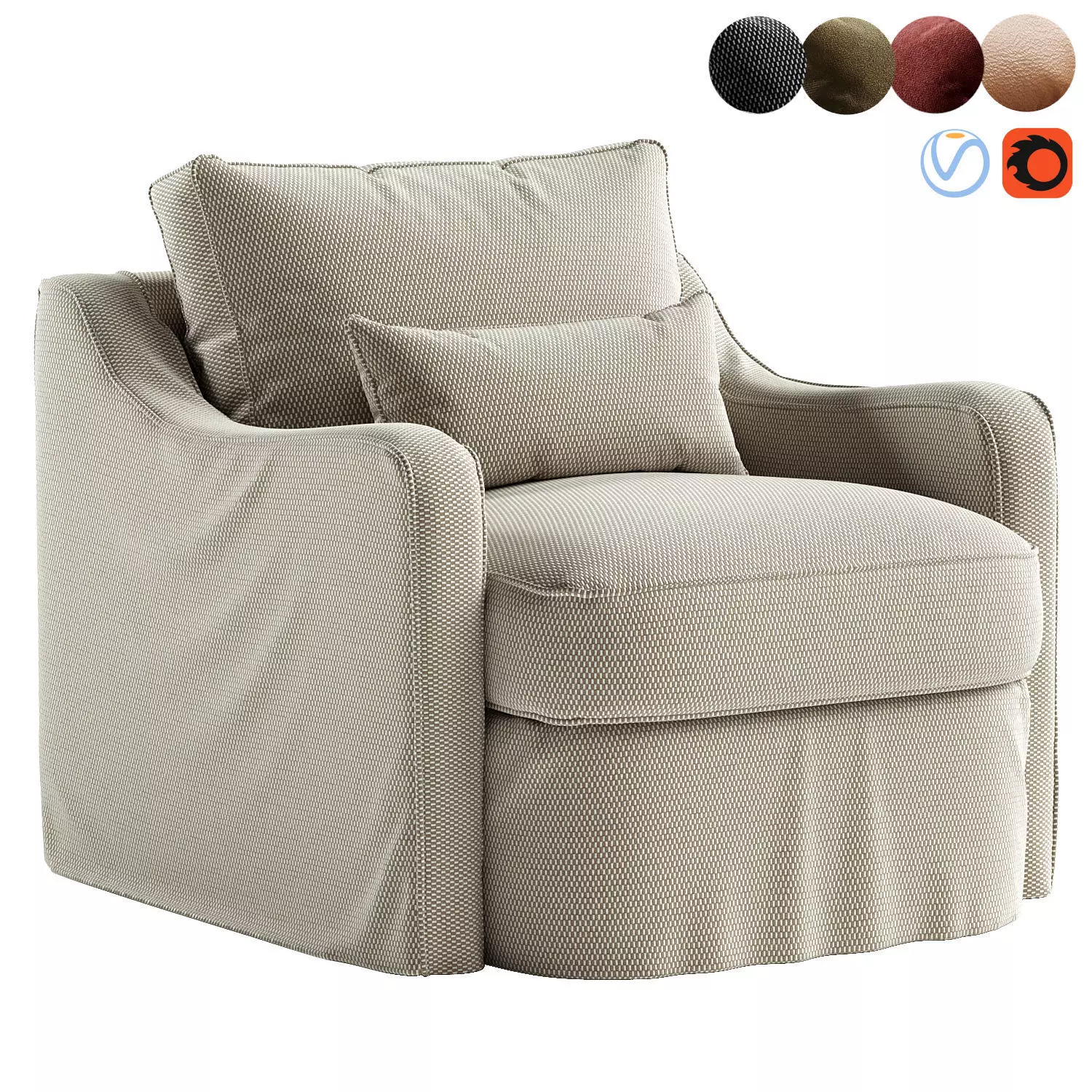 Aurelia Outdoor Swivel Chair 3D model