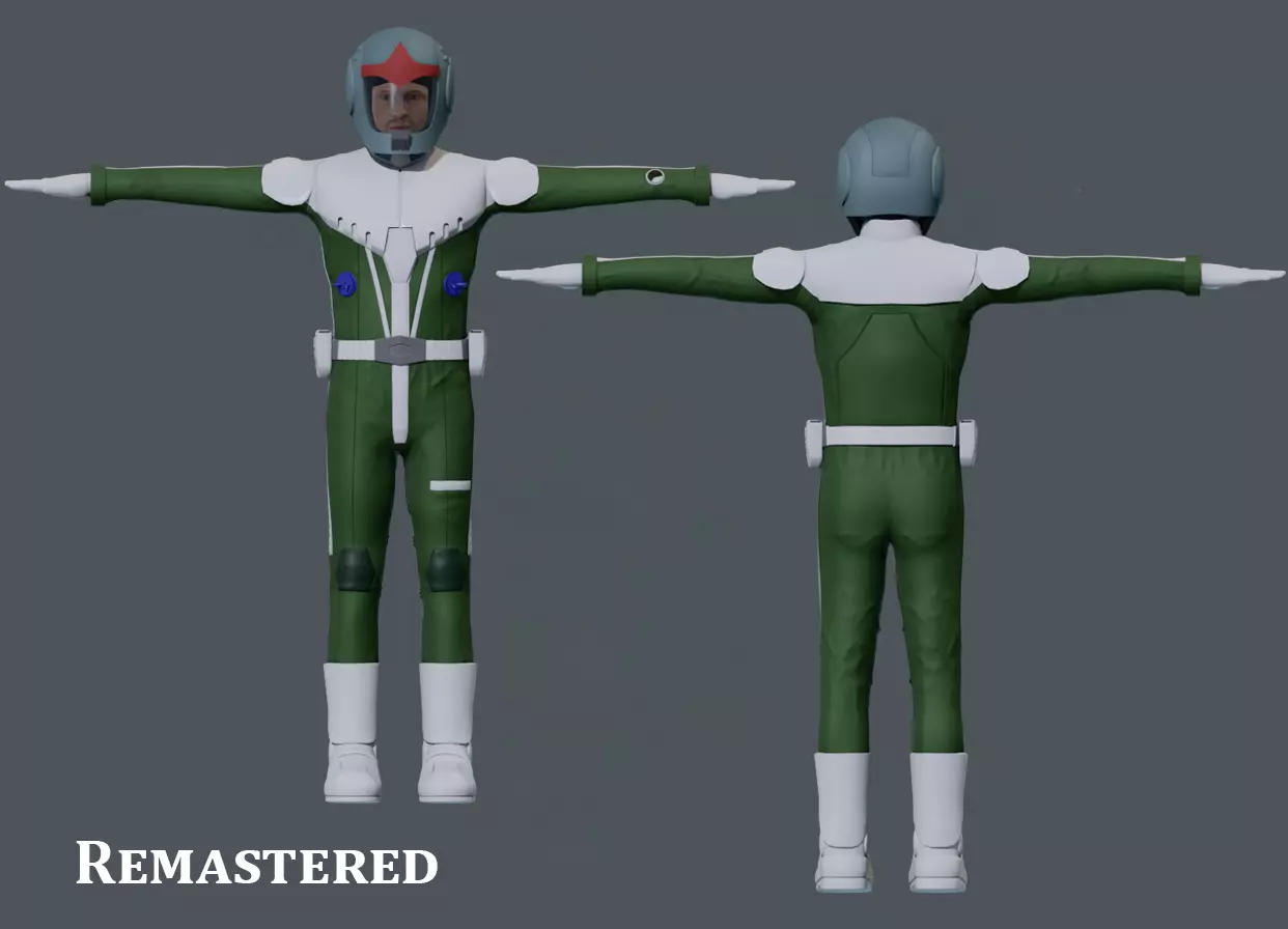 Zeon gundam pilot Low-poly 3D model