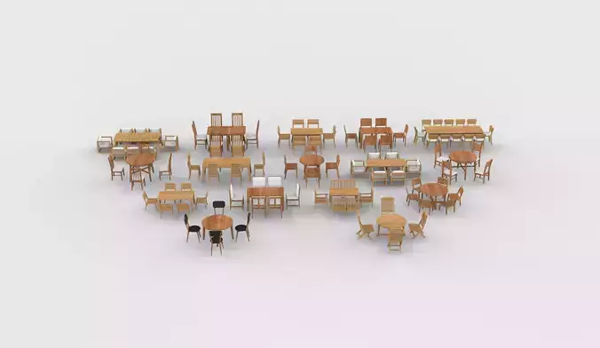Dining Table set all 3D model 3