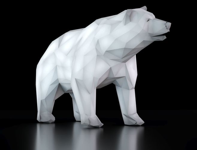 bear lowpoly polygonal polar Low-poly 3D model