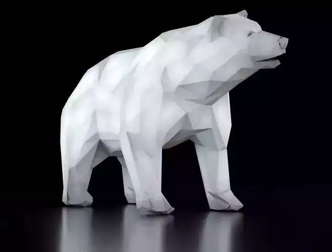 bear lowpoly polygonal polar Low-poly 3D model