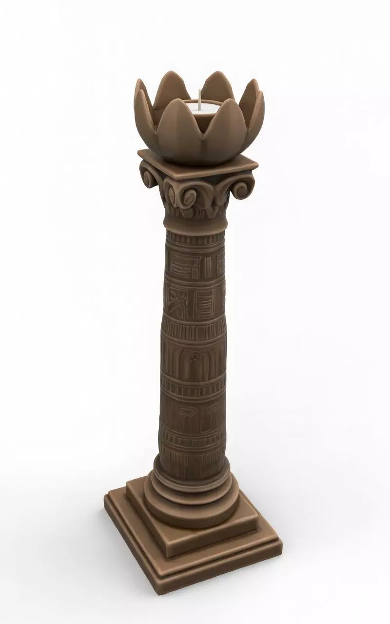 Ancient Egyptian Lotus Column Pillar 3D print model