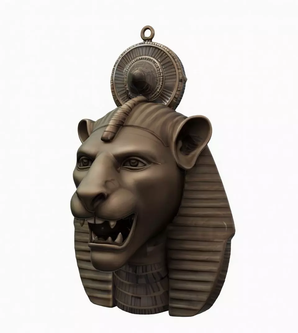 Egyptian Lioness Head Sphinx Pendant 3D print model