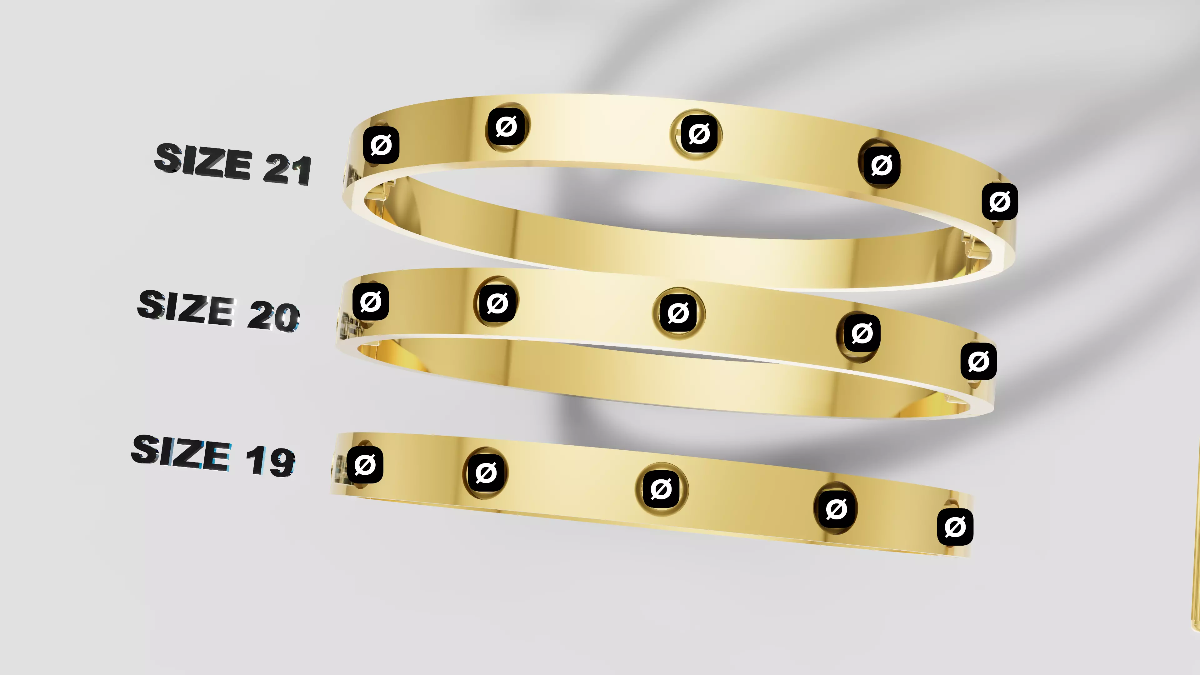 Screw Love Bracelet Sizes 19 20 21 3D print model