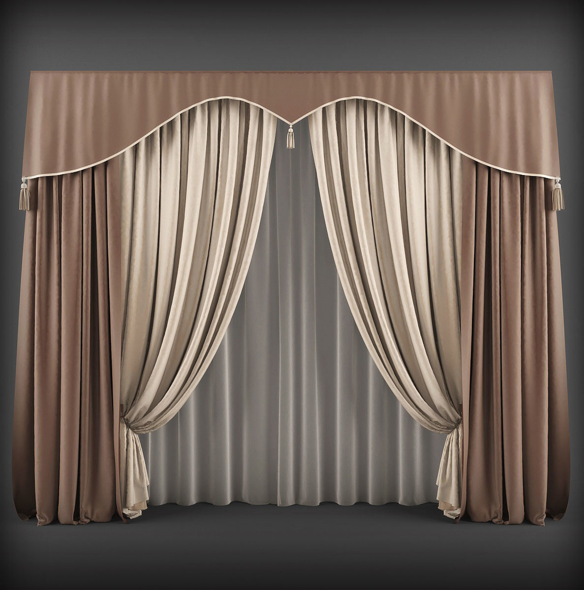 Collection 3D models of 30 curtains-1 Low-poly 3D model_23