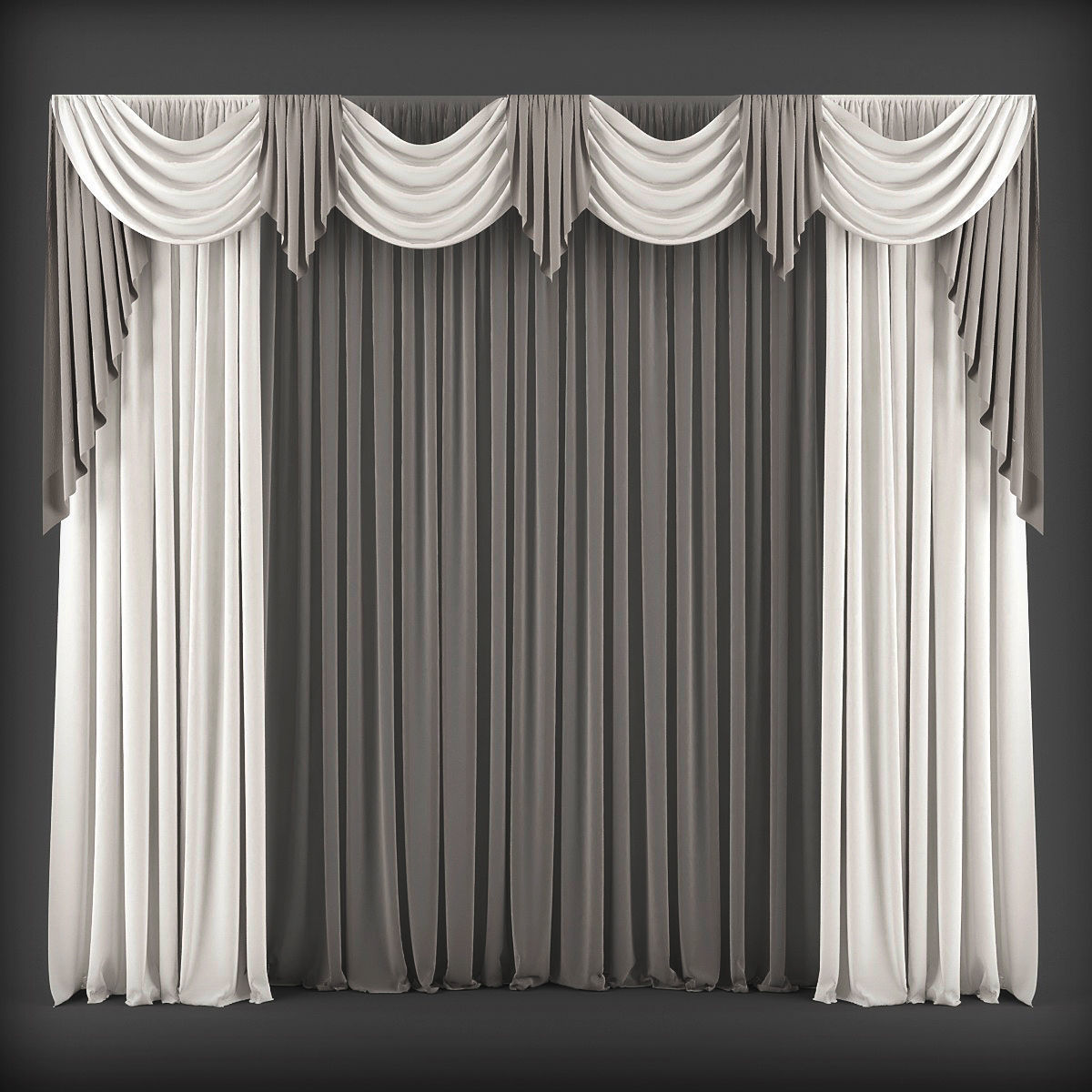 Collection 3D models of 30 curtains-1 Low-poly 3D model_10