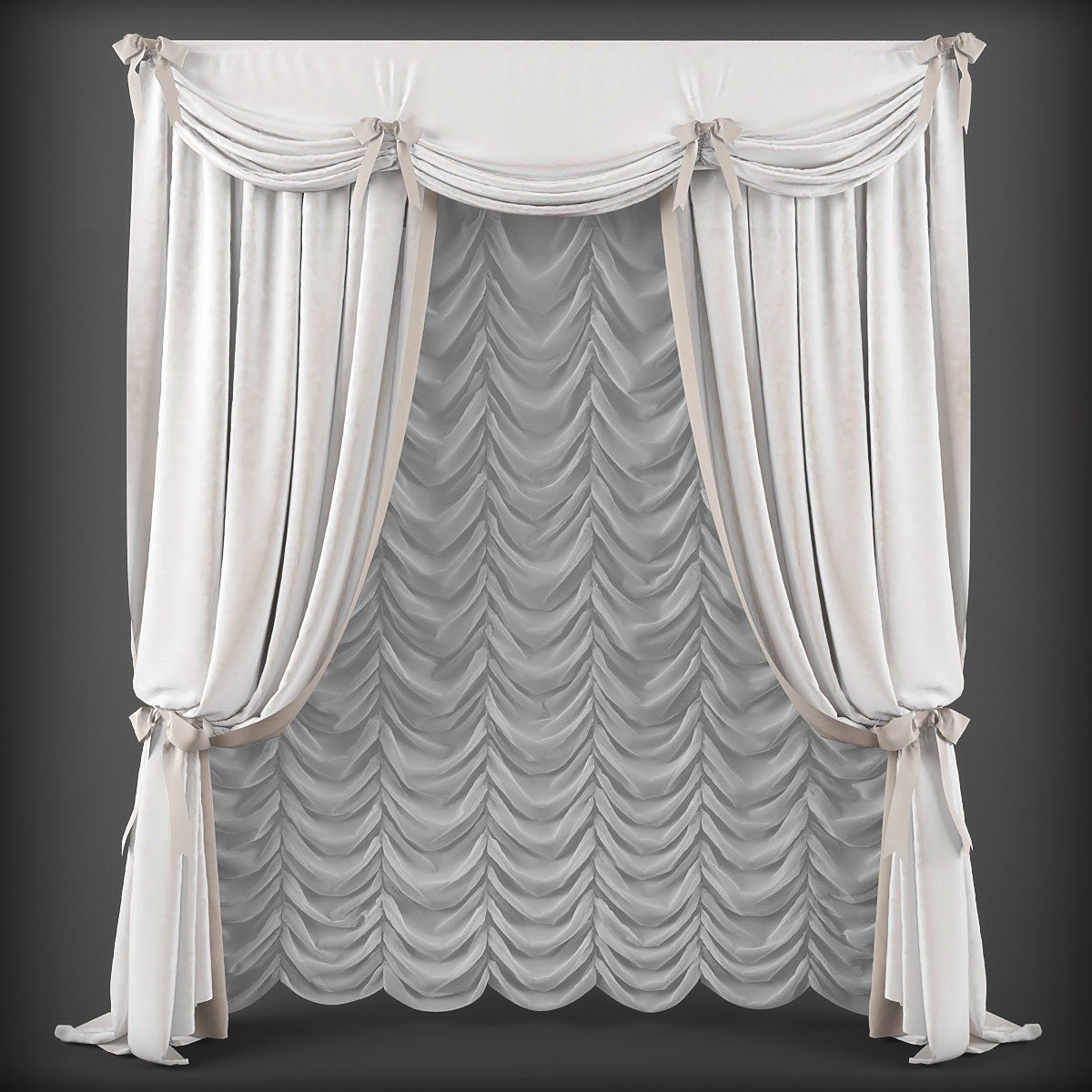Collection 3D models of 30 curtains-1 Low-poly 3D model_16