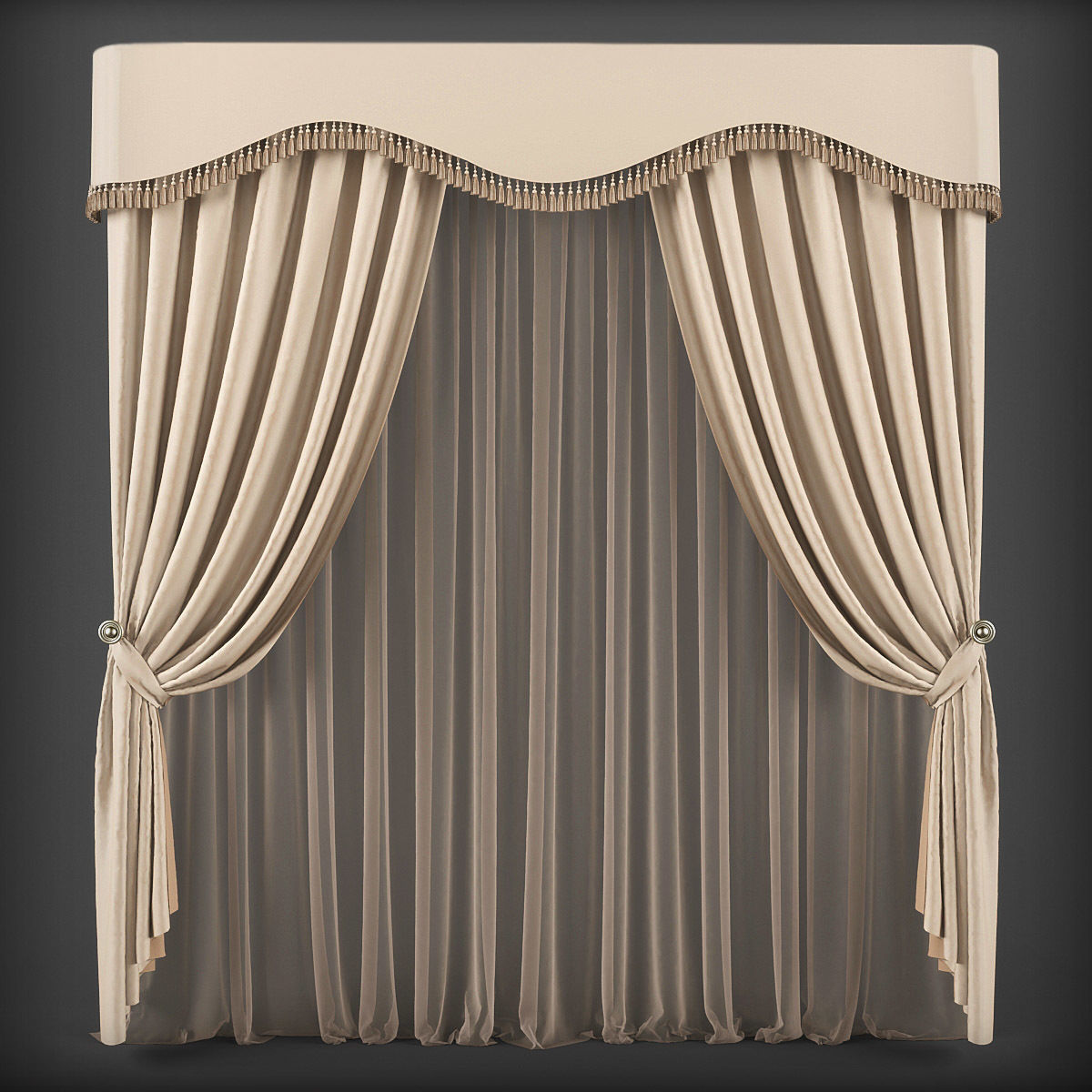 Collection 3D models of 30 curtains-1 Low-poly 3D model_29