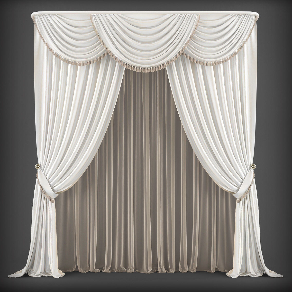 Collection 3D models of 30 curtains-1 Low-poly 3D model_30