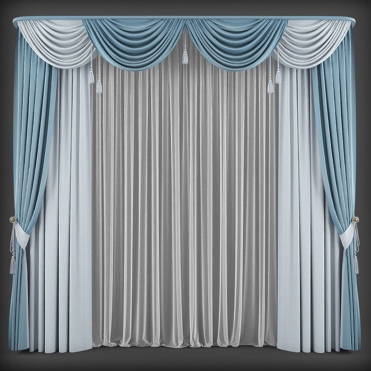 Collection 3D models of 30 curtains-1 Low-poly 3D model_4