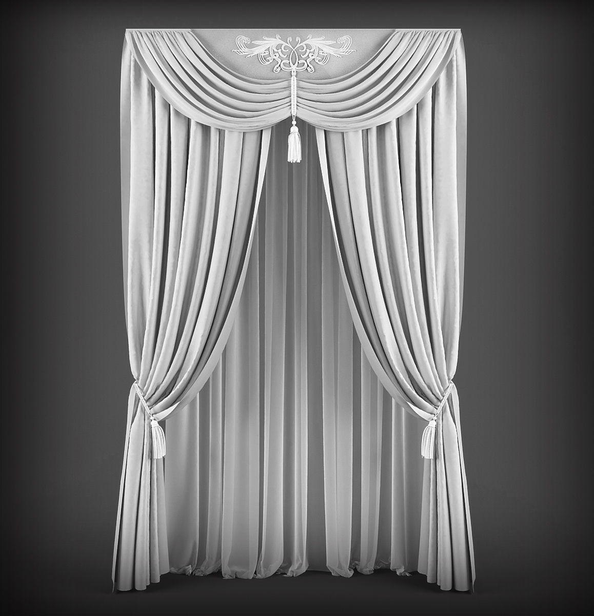 Collection 3D models of 30 curtains-1 Low-poly 3D model_24