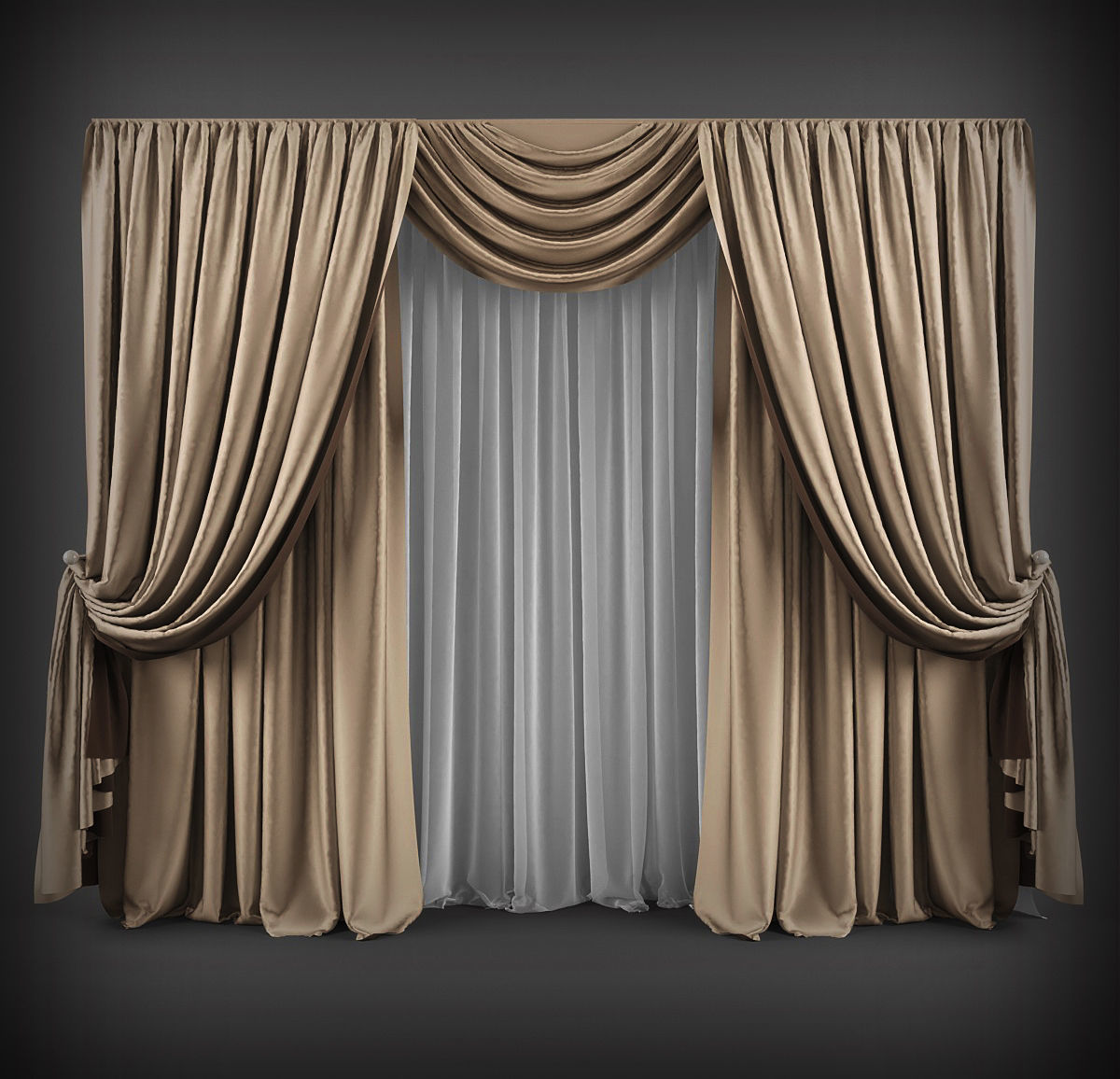 Collection 3D models of 30 curtains-1 Low-poly 3D model_25