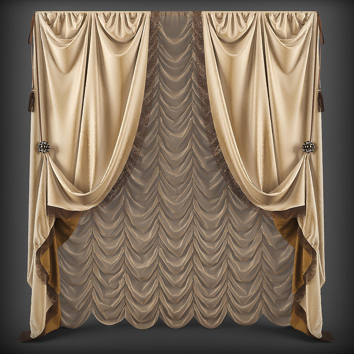 Collection 3D models of 30 curtains-1 Low-poly 3D model_15