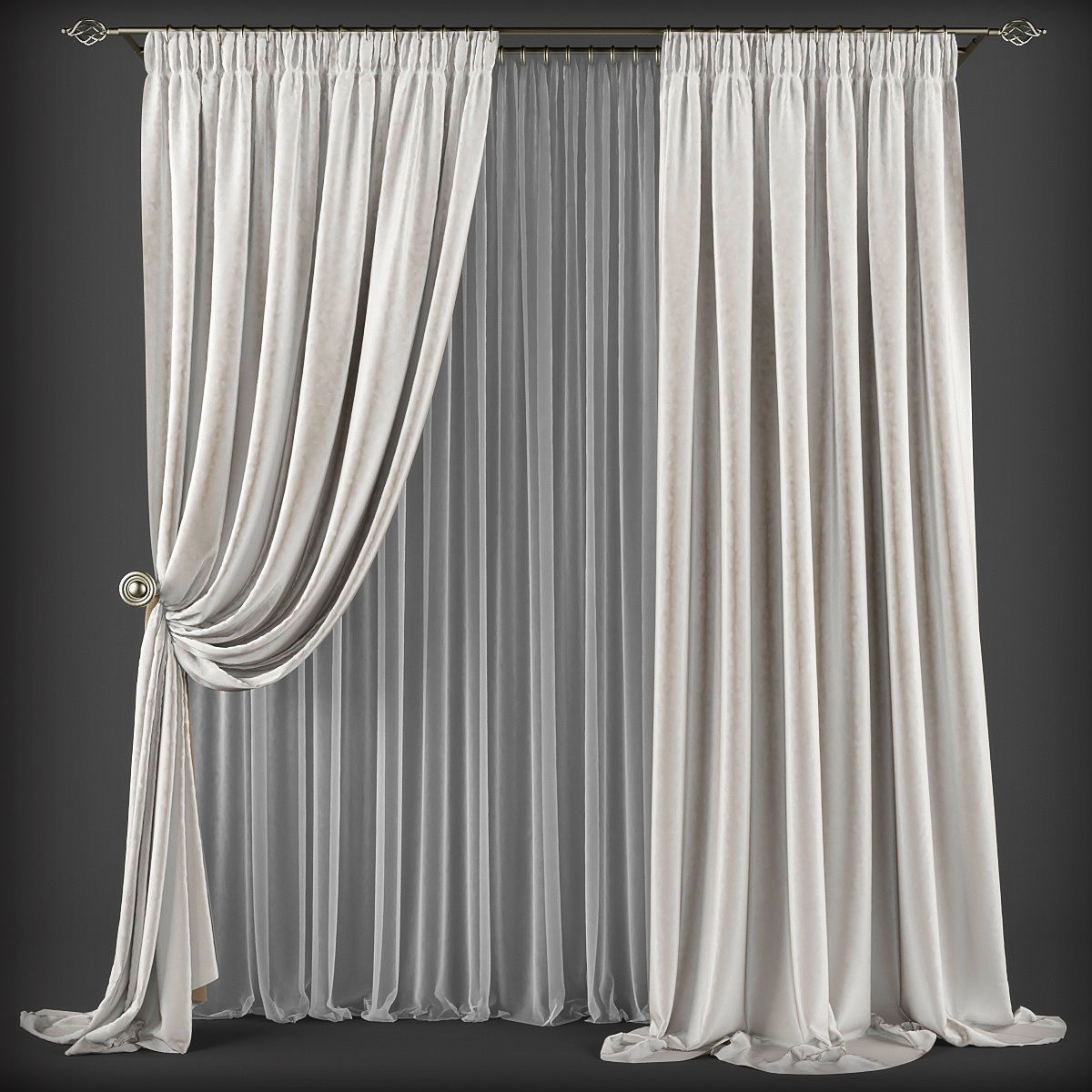 Collection 3D models of 30 curtains-1 Low-poly 3D model_8