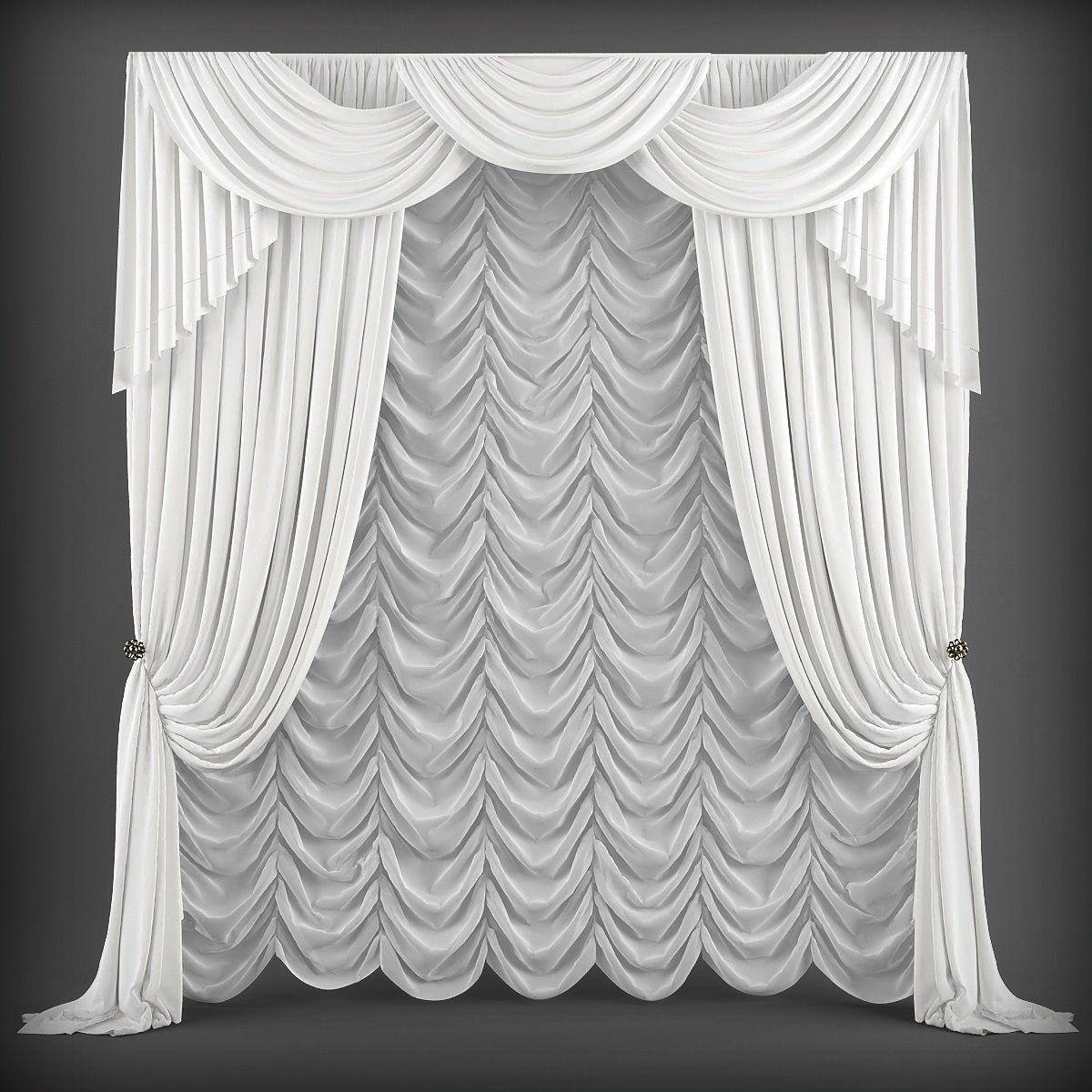 Collection 3D models of 30 curtains-1 Low-poly 3D model_12