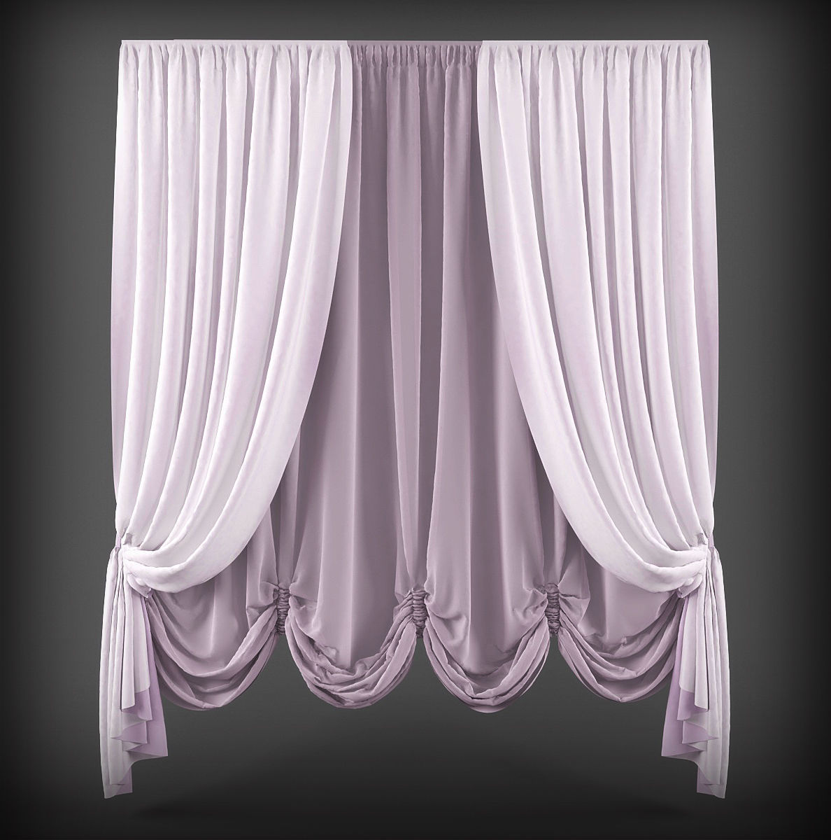 Collection 3D models of 30 curtains-1 Low-poly 3D model_22