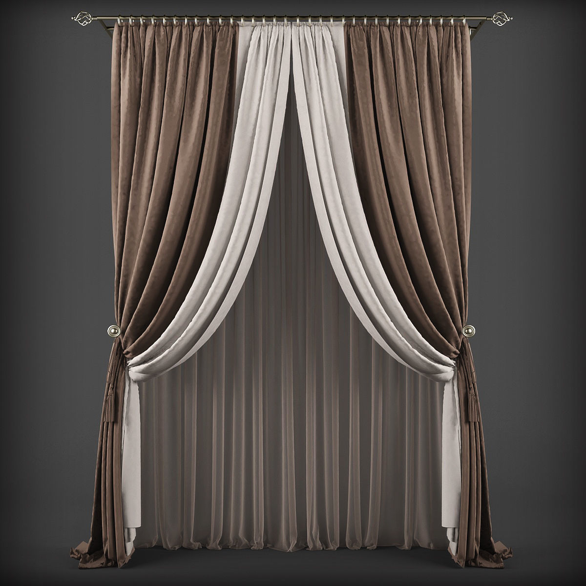 Collection 3D models of 30 curtains-1 Low-poly 3D model_1