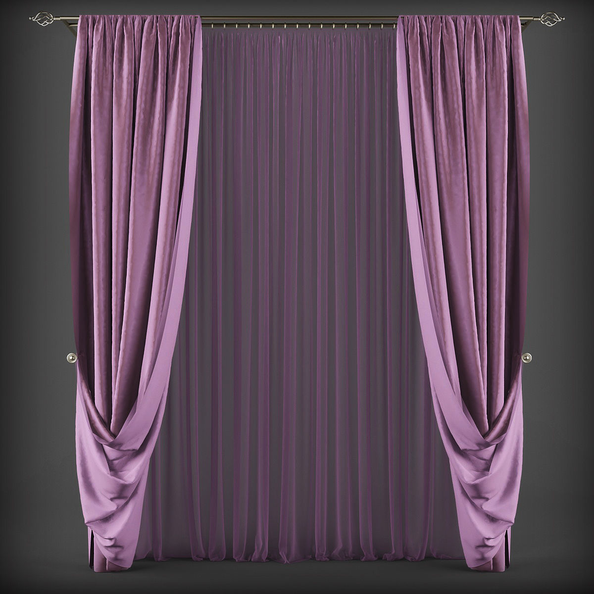 Collection 3D models of 30 curtains-1 Low-poly 3D model_2