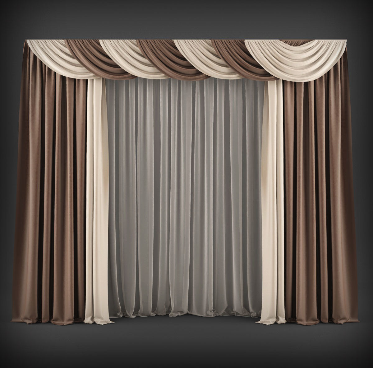 Collection 3D models of 30 curtains-1 Low-poly 3D model_26