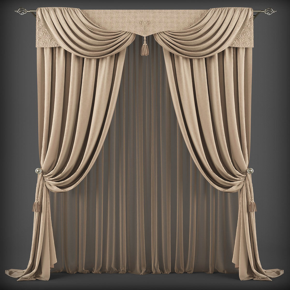Collection 3D models of 30 curtains-1 Low-poly 3D model_27