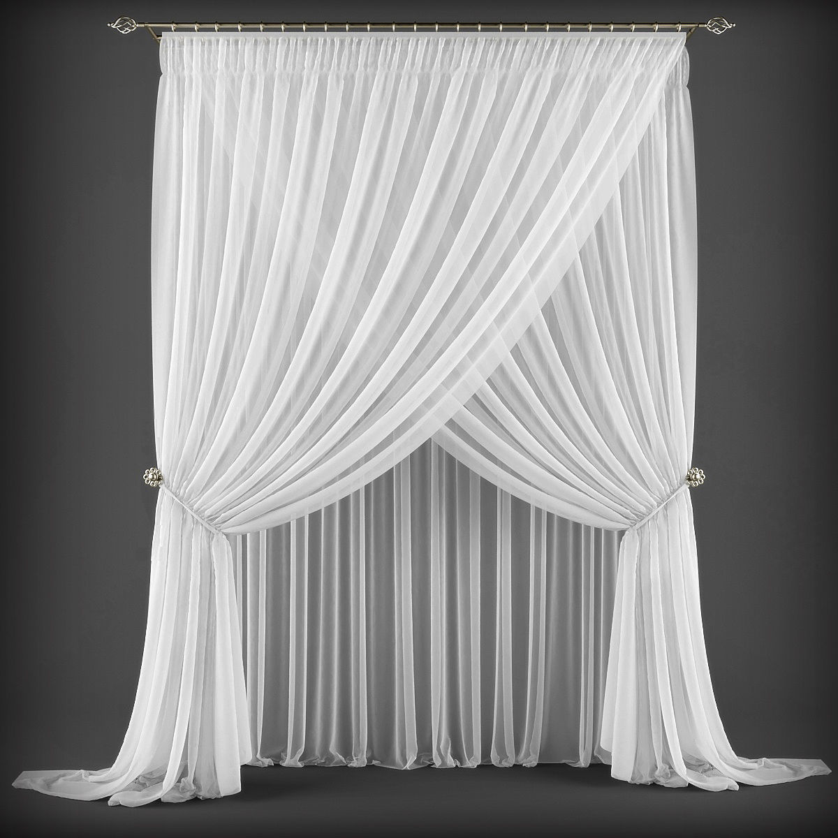 Collection 3D models of 30 curtains-1 Low-poly 3D model_9