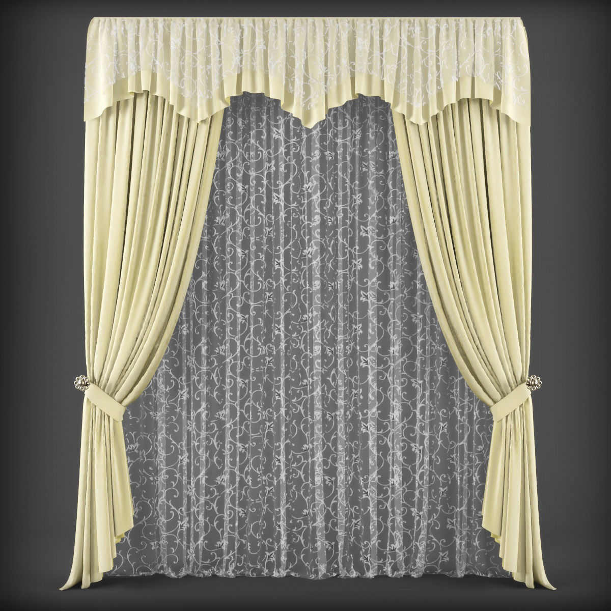Collection 3D models of 30 curtains-1 Low-poly 3D model_6