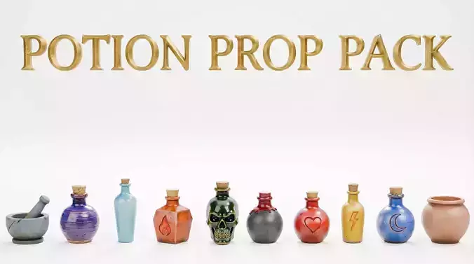 Potion Pack 10 game ready props