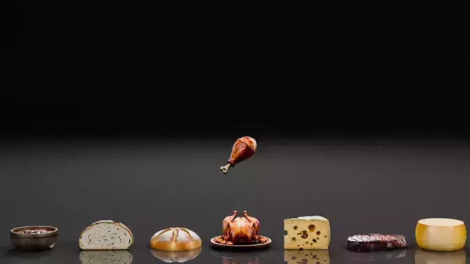 Fantasy Food 8 Props Pack  Low-poly 3D model 2