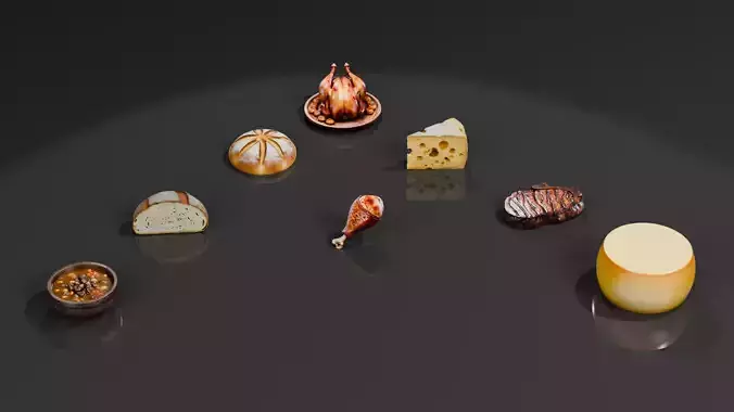 Fantasy Food 8 Props Pack  Low-poly 3D model 4