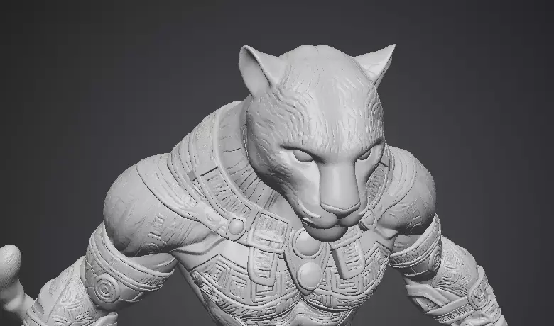 Jaguar Warrior STL DnD Tabletop Miniature 3D Print Model 3D print model