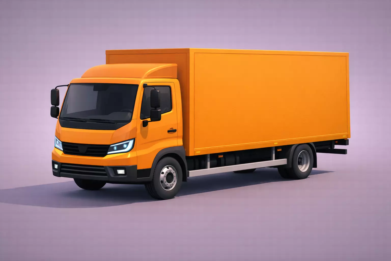 Low Poly Generic Box Truck Vehicle Model PBR Texture Low-poly 3D model