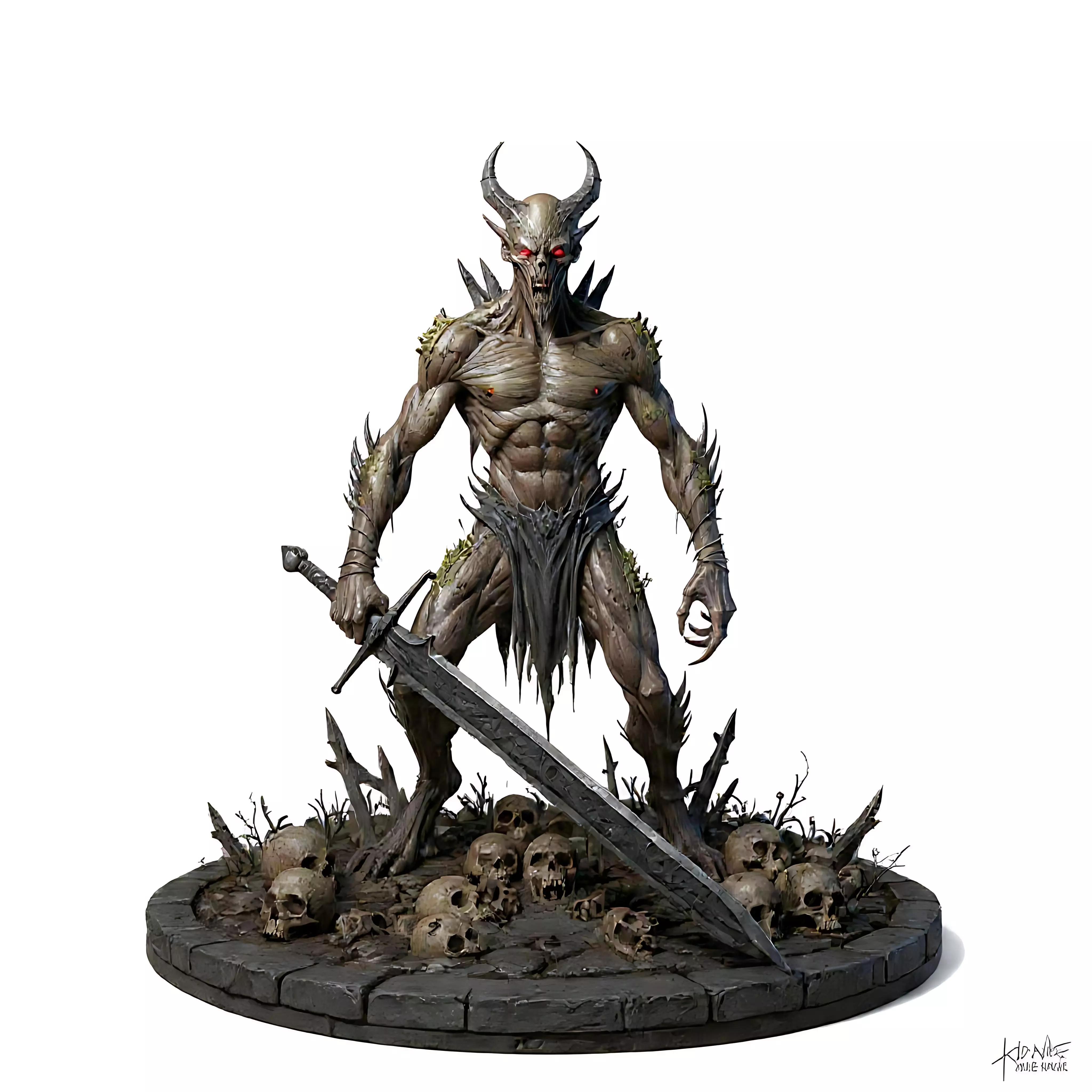 Demon Swamp Demon STL DnD Tabletop Miniature 3D Print Model 3D print model
