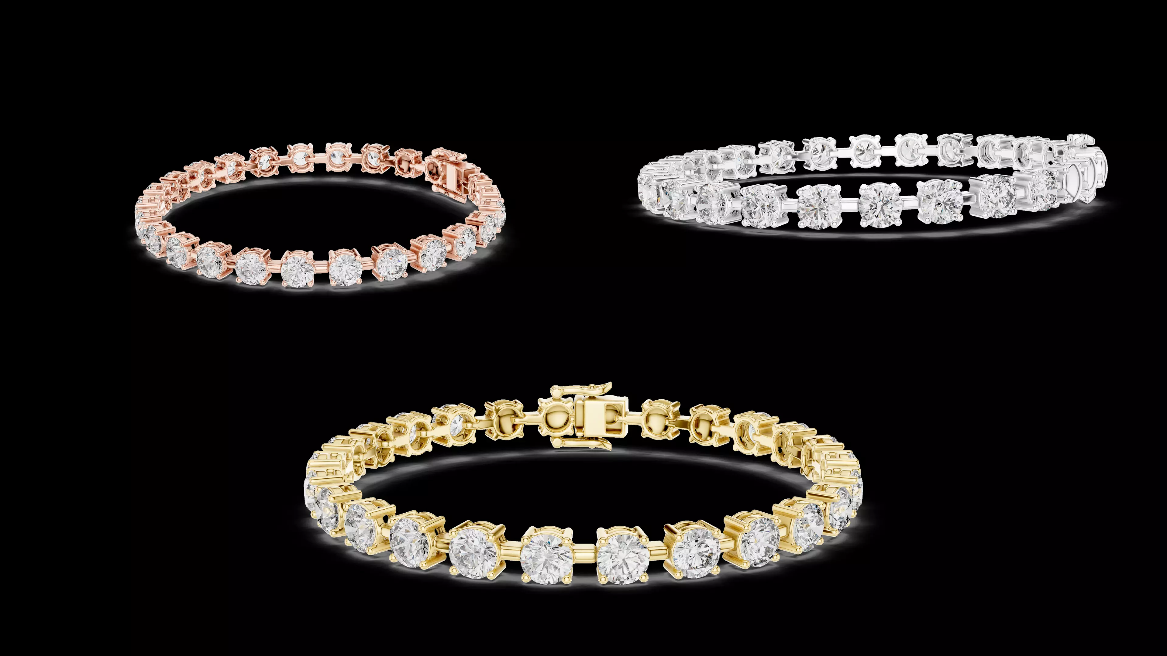 Round Solitaire Tennis Bracelet 3DM STL CAD 3D print model