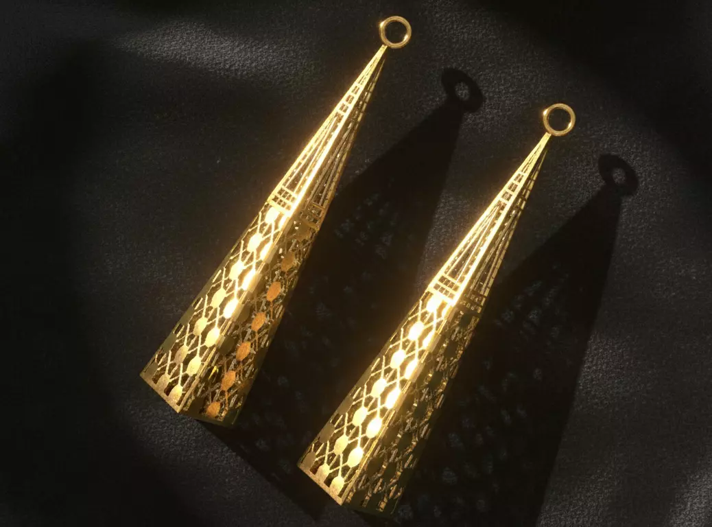 The Solar Drop Earrings jewelry 3D model - for Her 3D print model